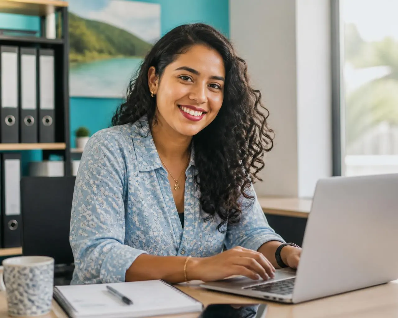 Persona aplicando inteligencia artificial en su trabajo diario