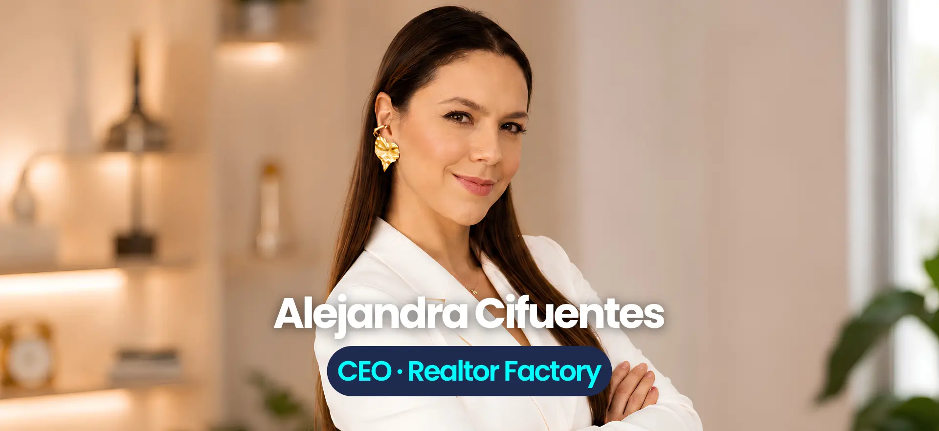 Tarjeta de presentación de Alejandra Cifuentes, CEO de Realtor Factory